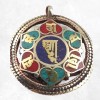 Pendentif tibétain réversible Om et Kalachakra