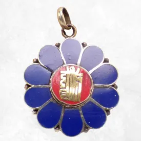 Pendentif tibétain fleur Kalachakra - Pendentifs tibétains bouddhistes
