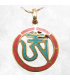 Pendentif tibétain cercle rouge et vert