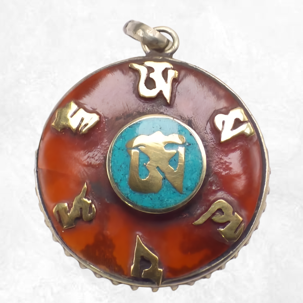 Pendentif tibétain réversible symbole Om Pendentifs tibétains bouddhistes BHP49.1