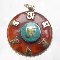 Pendentif tibétain réversible symbole Om - Pendentifs tibétains bouddhistes