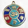 Pendentif tibétain médaillon Om ou kalachakra - Pendentifs tibétains bouddhistes