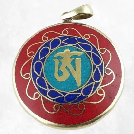 Pendentif bouddhiste réversible Om Tibétain - Pendentifs tibétains bouddhistes