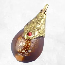 Pendentif tibétain Népalais Coquillage - Pendentifs tibétains bouddhistes