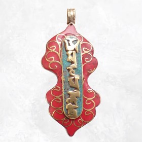 Dordje tibetain pendentif imitation pierre