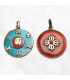 Pendentif tibétain réversible Om & Dordjé en laiton du Népal