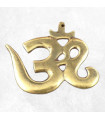 Pendentif hindouiste sacré – Om en laiton doré artisanal imposant