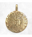 Pendentif tibétain bouddhiste – Laiton massif doré du Népal