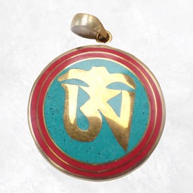 Bijou tibétain pendentif Om réversible