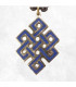 Collier tibétain pendentif Noeud sans fin bleu lapis Bijoux tibetains bouddhistes ref 3701