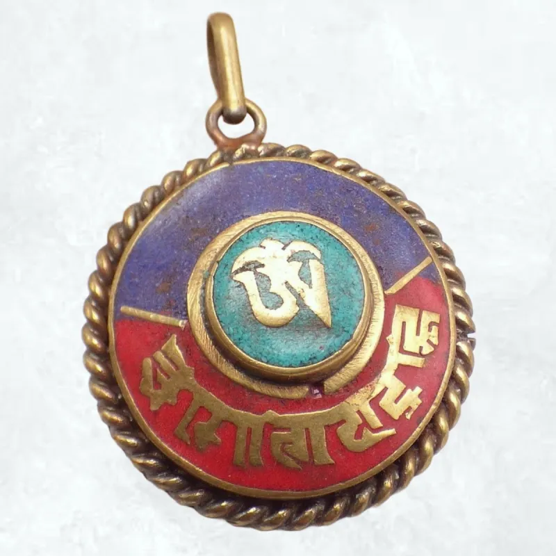 Pendentif tibétain Mantra de Chenrezi-dq - Pendentifs tibétains bouddhistes