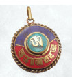 Pendentif tibétain Mantra de Chenrezi-dq Bijoux tibetains bouddhistes ref70