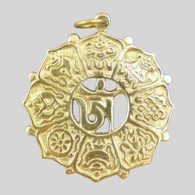 Pendentif tibétain en laiton Om - Pendentifs tibétains bouddhistes