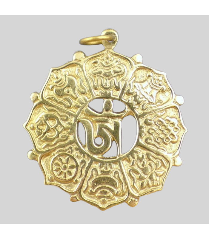 Pendentif bijou tibétain en laiton Om Bijoux tibetains bouddhistes BHP5