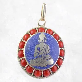 Pendentif tibétain Bouddha en méditation - Pendentifs tibétains bouddhistes