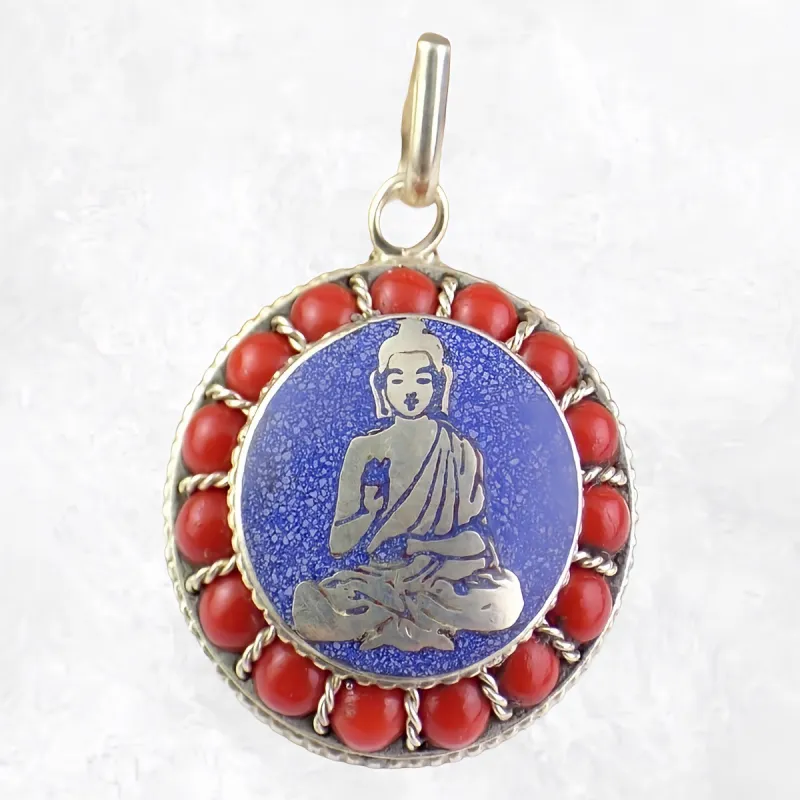 Pendentif tibétain Bouddha en méditation - Pendentifs tibétains bouddhistes