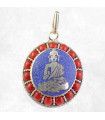 Pendentif tibétain Bouddha en méditation Bijoux tibetains bouddhistes FC7