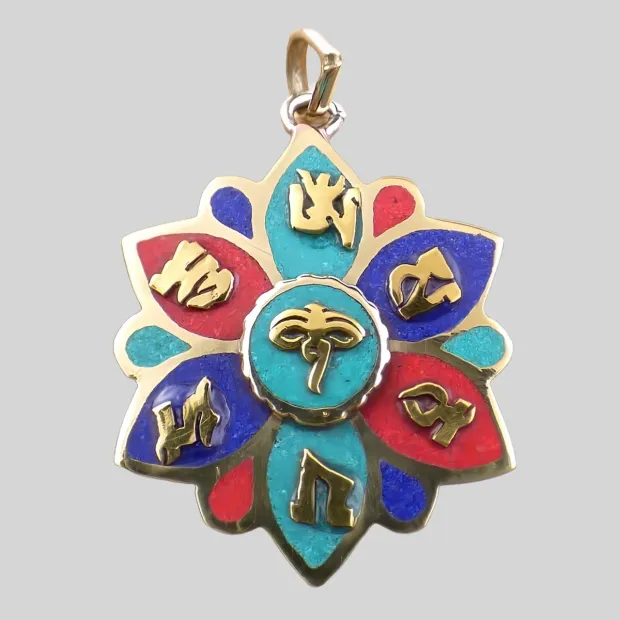 Petit pendentif tibétain Yeux de Bouddha - Pendentifs tibétains bouddhistes
