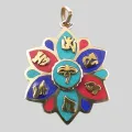 Petit pendentif tibétain Yeux de Bouddha - Pendentifs tibétains bouddhistes