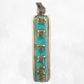 Pendentif tibétain bouddhiste Mantra en turquoise - Pendentifs tibétains bouddhistes