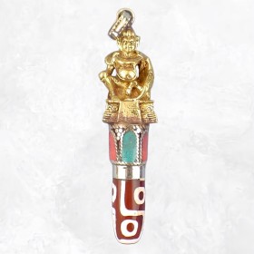 Pendentif tibétain Dieu indien perle de Dzi