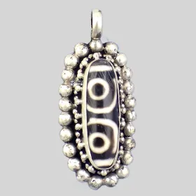 Pendentif tibétain PERLE DE DZI - Pendentifs tibétains bouddhistes