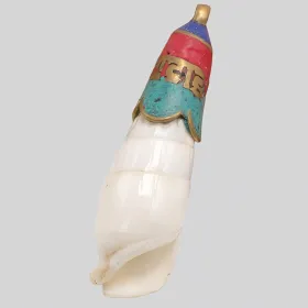 Pendentif tibétain Coquillage et mantra - Pendentifs tibétains bouddhistes