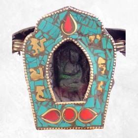 Gros pendentif tibétain bouddhiste Ghau