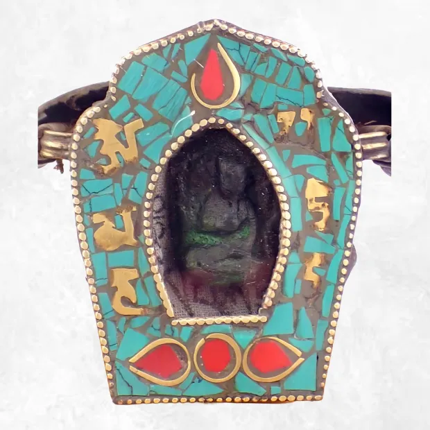 Gros pendentif tibétain bouddhiste Ghau - Pendentifs tibétains bouddhistes