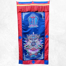 Rare tenture bhoutanaise en soie Kalachakra