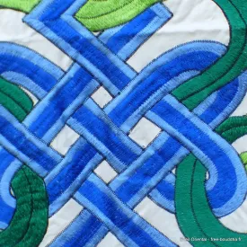  Tenture bouddhiste portière Noeud Inifni brodé - Tentures bouddhistes