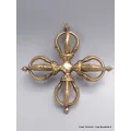 Double dorje tibetain varja bouddhiste 5 branches 11 cm - Dordjé, double dorjé (sans cloche)