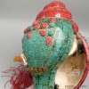 Authentique Conque tibétaine de cérémonie 1,2 kg Objets rituels bouddhistes 4046.24