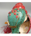 Authentique Conque tibétaine de cérémonie 1,2 kg Objets rituels bouddhistes 4046.24