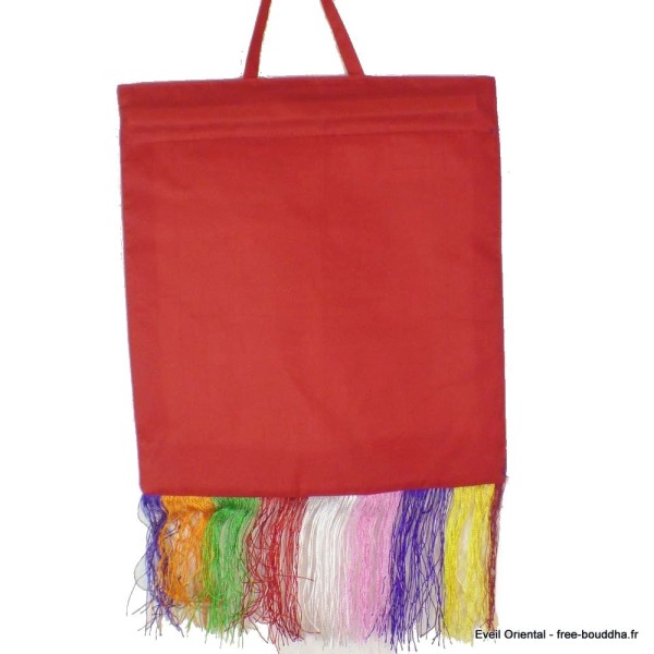 Tenture tibétaine rouge signes auspicieux Objets rituels bouddhistes TNKA7
