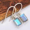 Boucles d'oreilles Labradorite bleue rectangulaires 