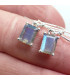 Boucles d'oreilles Labradorite bleue rectangulaires 
