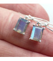 Boucles d'oreilles Labradorite bleue rectangulaires 
