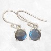 Boucles d'oreilles rondes Labradorite bleue  