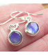 Boucles d'oreilles rondes Labradorite bleue  