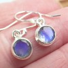 Boucles d'oreilles rondes Labradorite bleue  