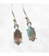 Boucles d'oreilles Labradorite verte orange 