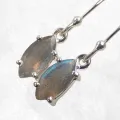 Boucles d'oreilles Labradorite verte orange - Bijoux en Labradorite Bleue
