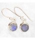 Boucles d'oreilles rondes Labradorite bleue  