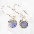 Boucles d'oreilles rondes Labradorite bleue - Bijoux en Labradorite Bleue