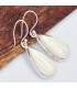 Boucles d'oreilles Goutte Scolecite blanche 
