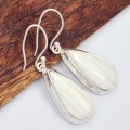 Boucles d'oreilles Goutte Scolecite blanche 