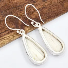 Boucles d'oreilles Goutte Scolecite blanche - Boucles d'oreilles en pierres naturelles
