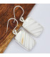 Boucles d'oreilles Scolecite blanche rectangulaire 