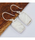 Boucles d'oreilles Scolecite blanche rectangulaire